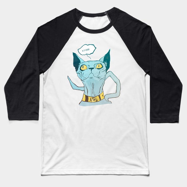 Lying Cat from Saga - Lying...heh Baseball T-Shirt by pepperjaq